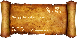 Maly Rozália névjegykártya